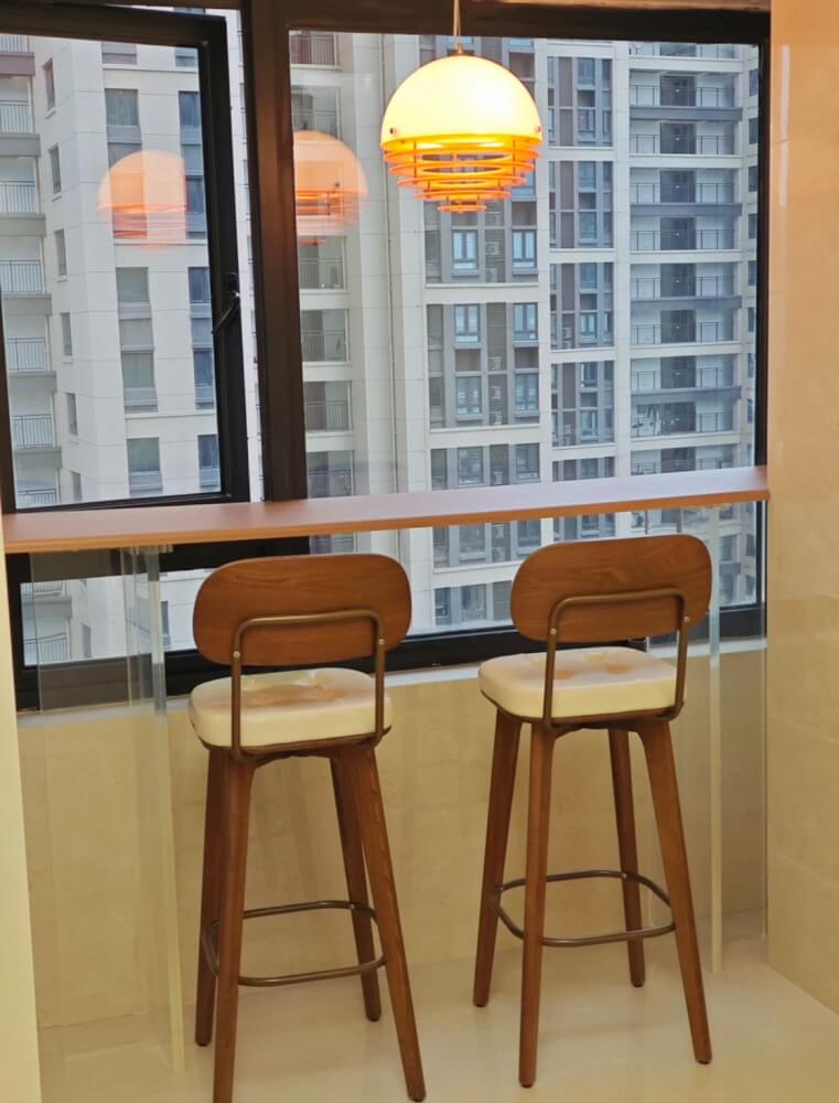 เก้าอี้บาร์ MY DOLLS HOUSE COCO 75 ซม. สีไม้เข้ม เบาะสีขาว_3